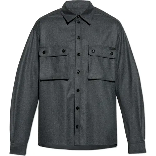 Wool Shirt , male, Sizes: 2XL, XL, L - Dolce & Gabbana - Modalova