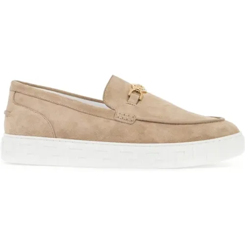 Medusa '95 Greek Suede Moccasins , male, Sizes: 10 UK - Versace - Modalova