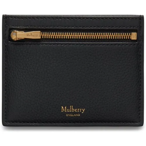 Zipped Credit Card Slip, Classic Grain , unisex, Sizes: ONE SIZE - Mulberry - Modalova