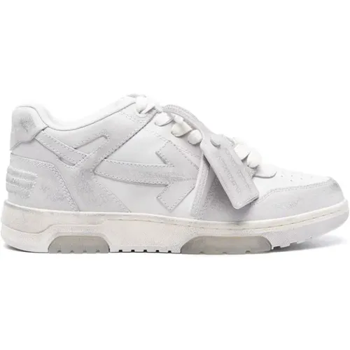 Graue Wildleder-Sneaker mit Signature-Details Off - Off White - Modalova