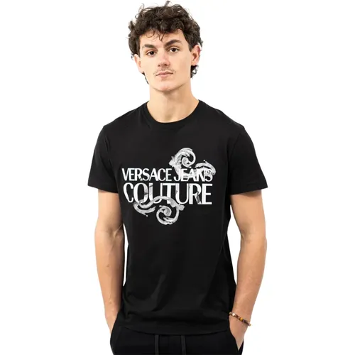 Graphic Print T-Shirt , male, Sizes: L - Versace Jeans Couture - Modalova