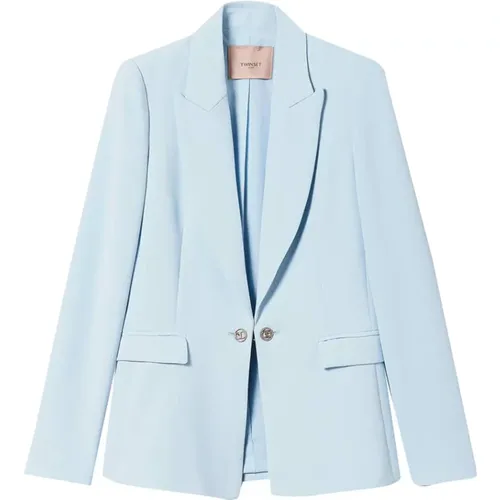 Light Blazer Jacket with Jewel Buttons , female, Sizes: S, M - Twinset - Modalova