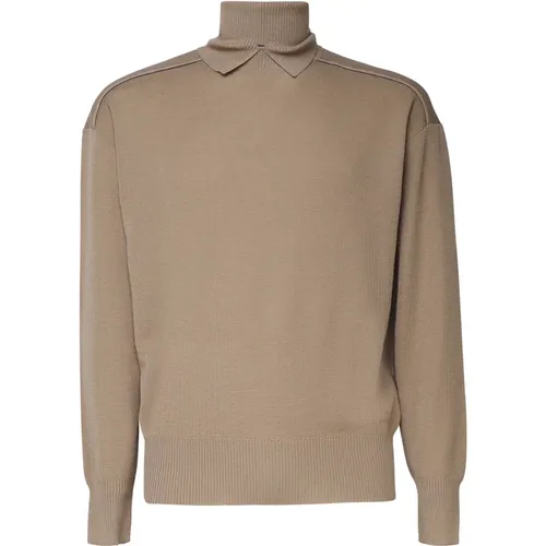 High Neck Sweater Elastic Cuffs , male, Sizes: L - Burberry - Modalova