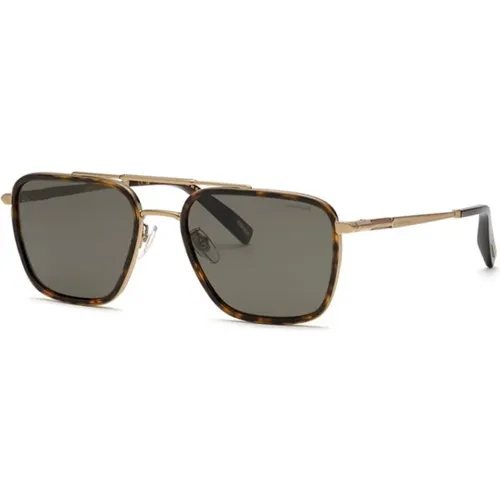 Shiny Grey Gold Green Sunglasses , male, Sizes: 57 MM - Chopard - Modalova