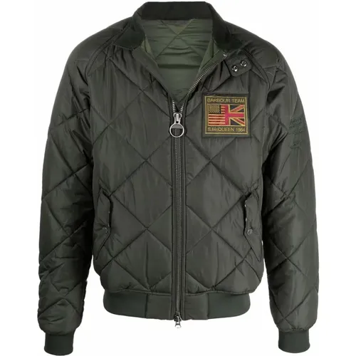 Gepolsterter Grüner Mantel mit Logopatch - Barbour - Modalova