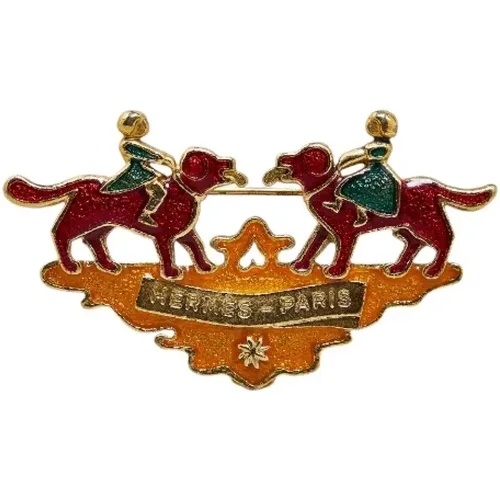 Pre-owned Metal brooches , female, Sizes: ONE SIZE - Hermès Vintage - Modalova