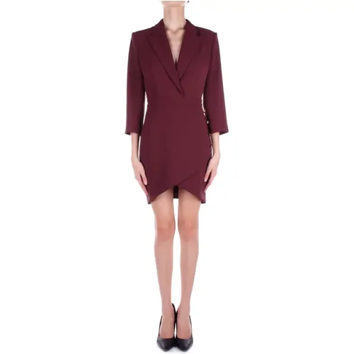 Bordeaux Kleid mit Reißverschluss , Damen, Größe: L - Elisabetta Franchi - Modalova