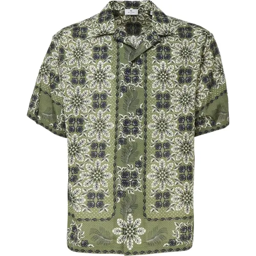 Geometric Floral Print Bowling Shirt , male, Sizes: M - ETRO - Modalova