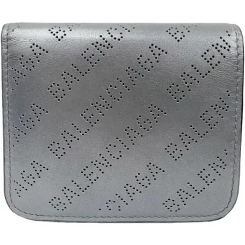 Pre-owned wallet in silver leather , female, Sizes: ONE SIZE - Balenciaga Vintage - Modalova