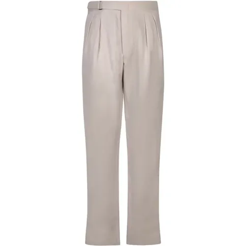 Linen and Silk Trousers with Adjustable Waistband , male, Sizes: M, XL, L, S - Canali - Modalova