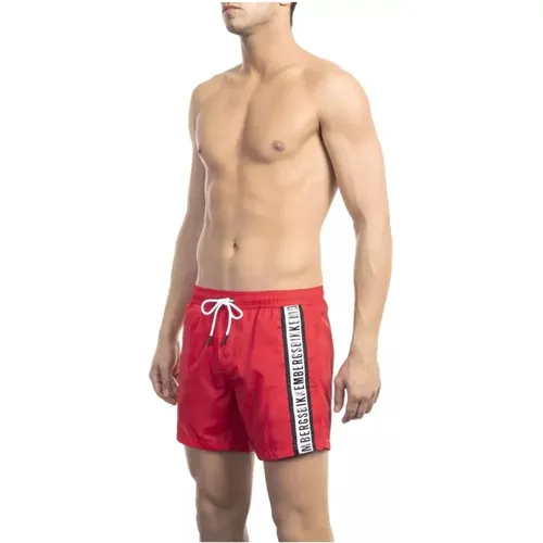 Rote Badeshorts mit sportlicher Eleganz , Herren, Größe: XL - Bikkembergs - Modalova