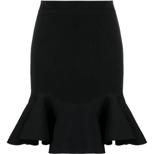 Flared Hem High-Waisted Midi Skirt , female, Sizes: M - alexander mcqueen - Modalova
