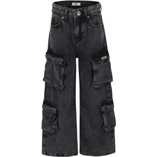 Schwarze Kinder Jeans Stilvoll MSGM - MSGM - Modalova