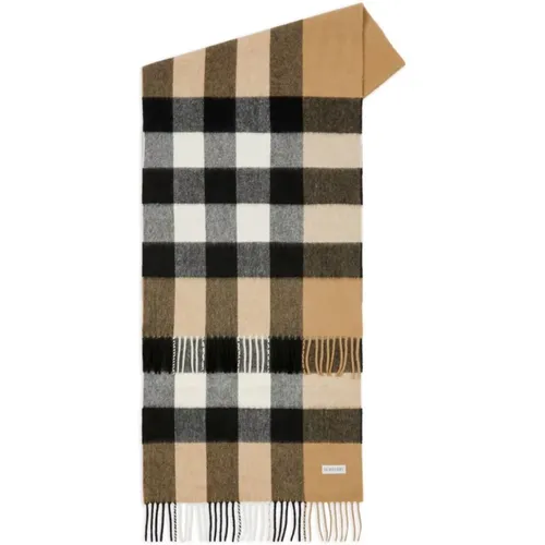 Vintage Check Cashmere Fringed Shawl , male, Sizes: ONE SIZE - Burberry - Modalova