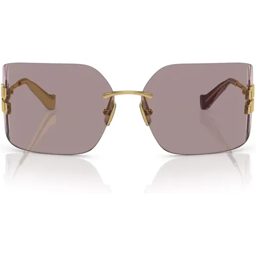 Stilvolle randlose Sonnenbrille für Frauen - Miu Miu - Modalova