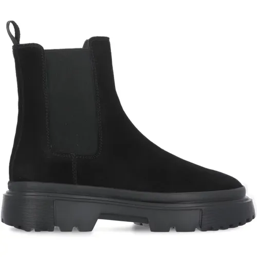 Suede Leather Chelsea Boots for Women , female, Sizes: 2 UK, 3 UK - Hogan - Modalova