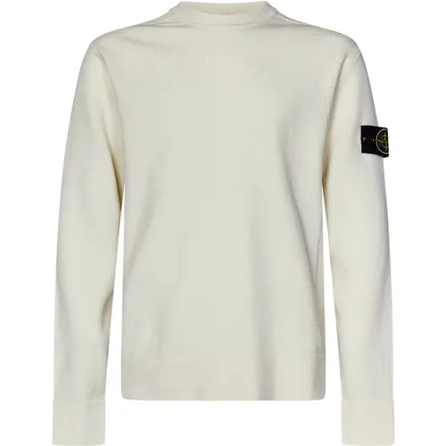 Weißer Rundhalsausschnitt Pullover Aw24 , Herren, Größe: XL - Stone Island - Modalova