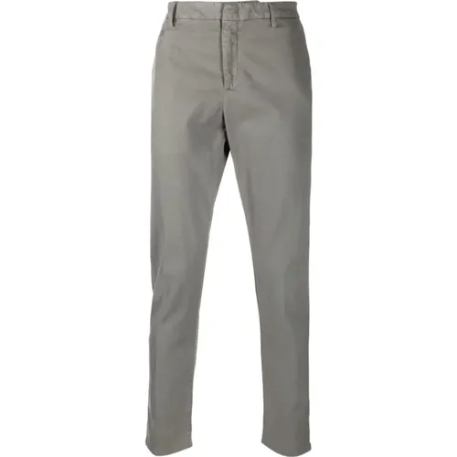 Slim-Cut Dove Grey Jeans , male, Sizes: W32 - Dondup - Modalova