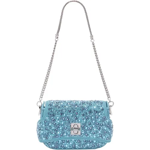 Mini Audrey Shoulder Bag with Thermo-Welded Crystals , female, Sizes: ONE SIZE - Ermanno Scervino - Modalova