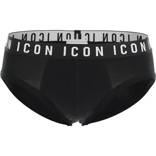 Icon Jacquard Waistband Underwear Brief , male, Sizes: 2XL, L, S - Dsquared2 - Modalova