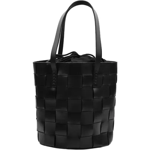 Schwarze Leder-Tote-Tasche - Dragon Diffusion - Modalova