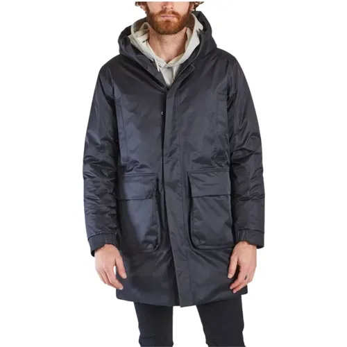 Navy Long Parka Coat , male, Sizes: S, XL - Nn07 - Modalova