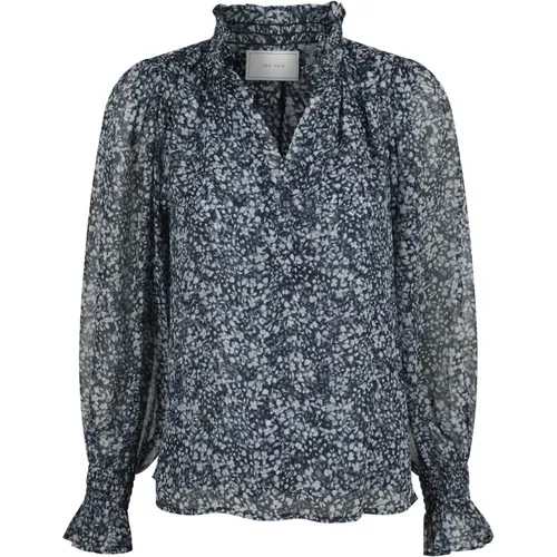 Blumenbluse mit Rüschen , Damen, Größe: S - NEO NOIR - Modalova