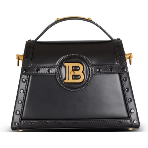 Box Leather B-Buzz Dynasty bag , female, Sizes: ONE SIZE - Balmain - Modalova