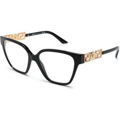 Schwarze Optische Brille mit Zubehör , Damen, Größe: 54 MM - Versace - Modalova