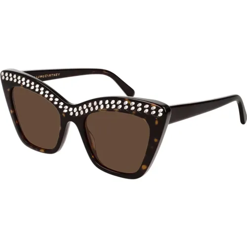 Montura havana/brillo sunglasses , female, Sizes: 52 MM - Stella Mccartney - Modalova