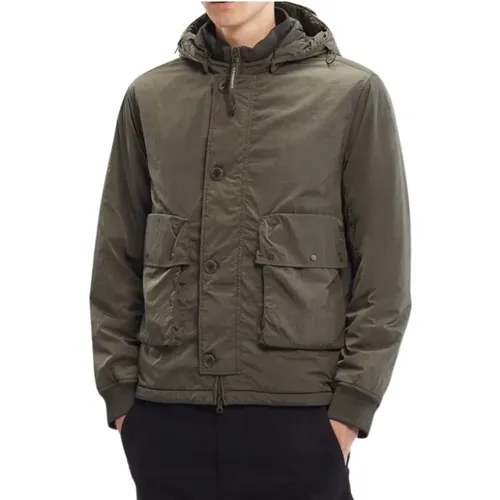 Grüne Jacke mit Brille , Herren, Größe: 3XL - C.P. Company - Modalova