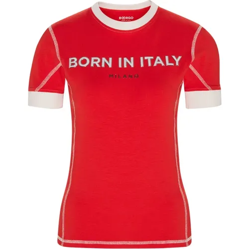 Fiorano Rosso T-Shirt , female, Sizes: L, XS, M, S, XL - Borgo - Modalova