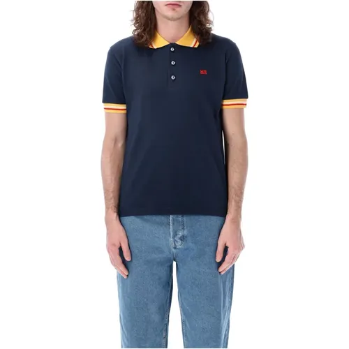 Navy Jersey Sun Polo Shirt , male, Sizes: L, XL - Wales Bonner - Modalova