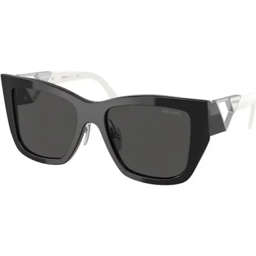 Schwarze Rahmen Damen Sonnenbrille , Damen, Größe: 54 MM - Prada - Modalova