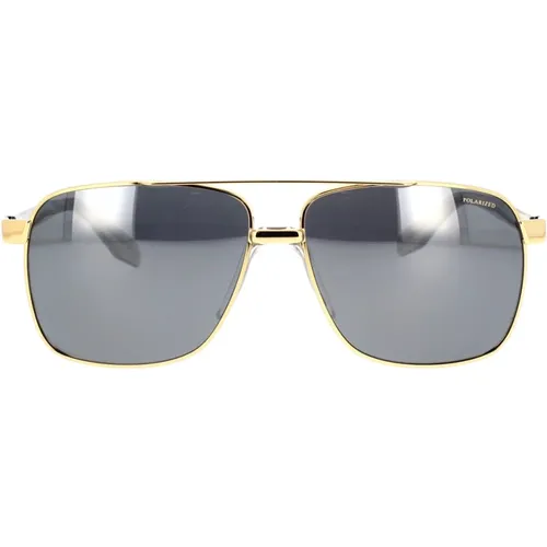Square Metal Sunglasses with Dark Grey Lens and Silver Mirror , unisex, Sizes: 59 MM - Versace - Modalova