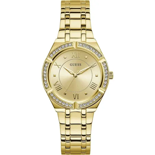 Cosmo Gold-tone Ladies Watch , female, Sizes: ONE SIZE - Guess - Modalova
