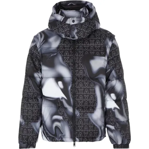 Quilted Bomber Jacket with Hood and High Collar , male, Sizes: XL, L - Armani Exchange - Modalova