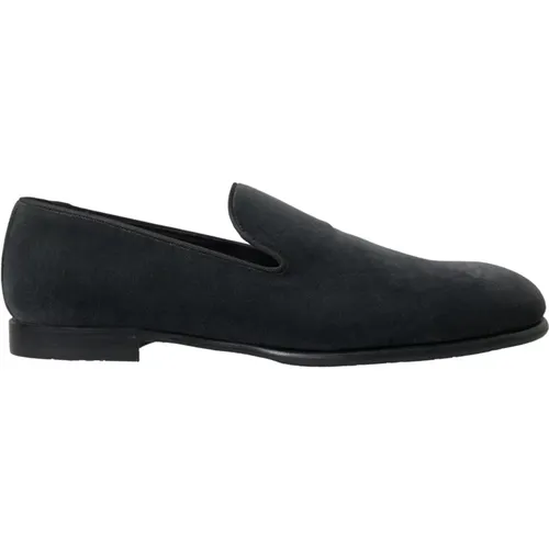 Velvet Loafers Formal Shoes , male, Sizes: 10 1/2 UK - Dolce & Gabbana - Modalova