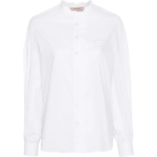 Weiße Twin-Set Hemden aus Baumwollpopeline , Damen, Größe: XS - Twinset - Modalova