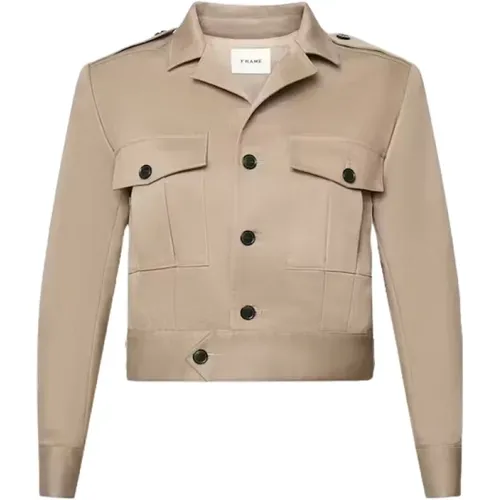 Safari Cropped Jacket , female, Sizes: S - Frame - Modalova