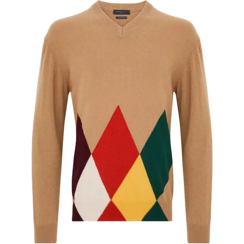 Diamond Wool Sweater Multicolor Men's , male, Sizes: L, 2XL, XL - Daniele Fiesoli - Modalova