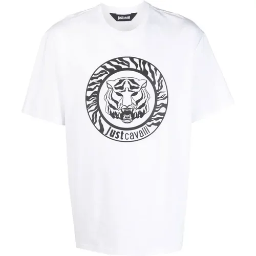 Weiße Herren Logo T-shirt , Herren, Größe: S - Just Cavalli - Modalova