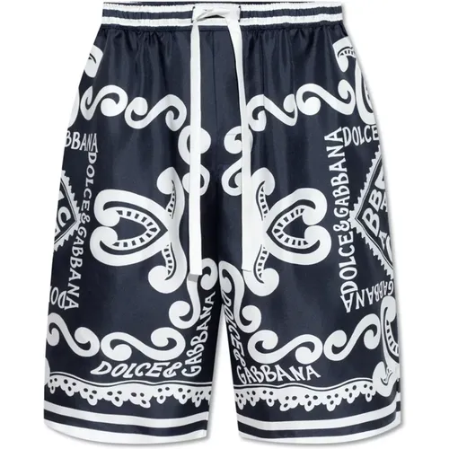 Silk shorts , male, Sizes: M, L - Dolce & Gabbana - Modalova