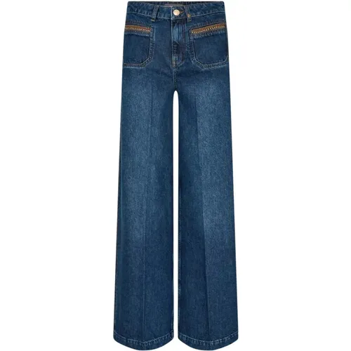 Ausgestellte Blaue Jeans , Damen, Größe: W32 - MOS MOSH - Modalova