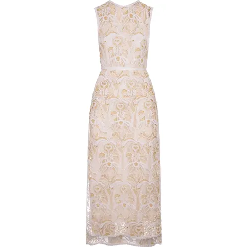White Macramé Lace Sleeveless Dress , female, Sizes: S, 2XS, XS - Fabiana Filippi - Modalova