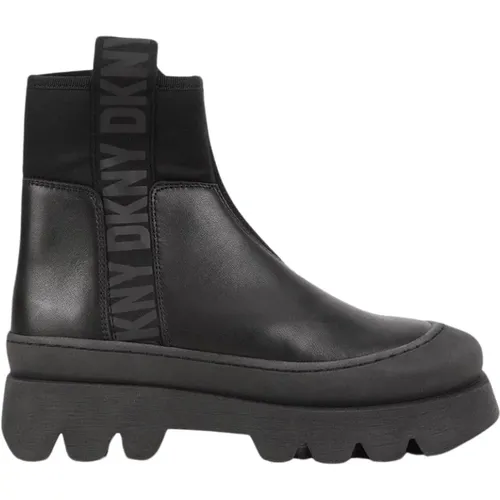 Leather Chelsea Boots with Velcro Closure , female, Sizes: 5 UK, 3 UK, 6 UK - DKNY - Modalova