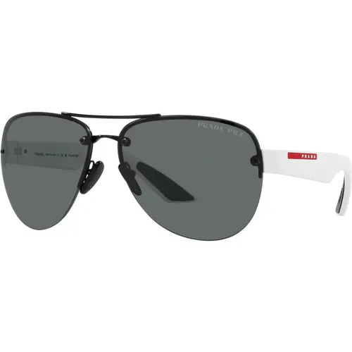 Linea Rossa Sunglasses /Dark Grey , male, Sizes: 64 MM - Prada - Modalova