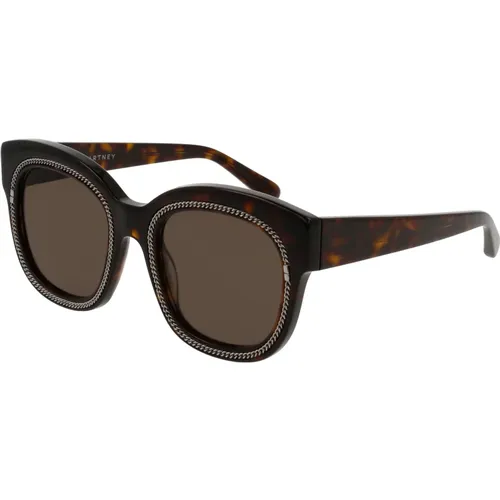 Braune Havana Sonnenbrille Sc0041S-004 - Stella Mccartney - Modalova