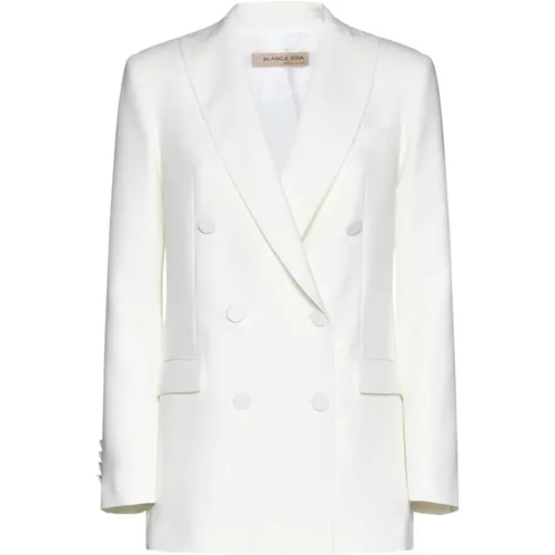 Stilvolle Jacken mit Bedeckter Knopfleiste - Blanca Vita - Modalova