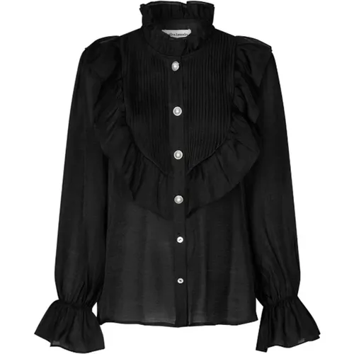 Beautiful Blouse with Puff Sleeves and Ruffles , female, Sizes: L, XS, 2XL, XL, M, S - Lollys Laundry - Modalova
